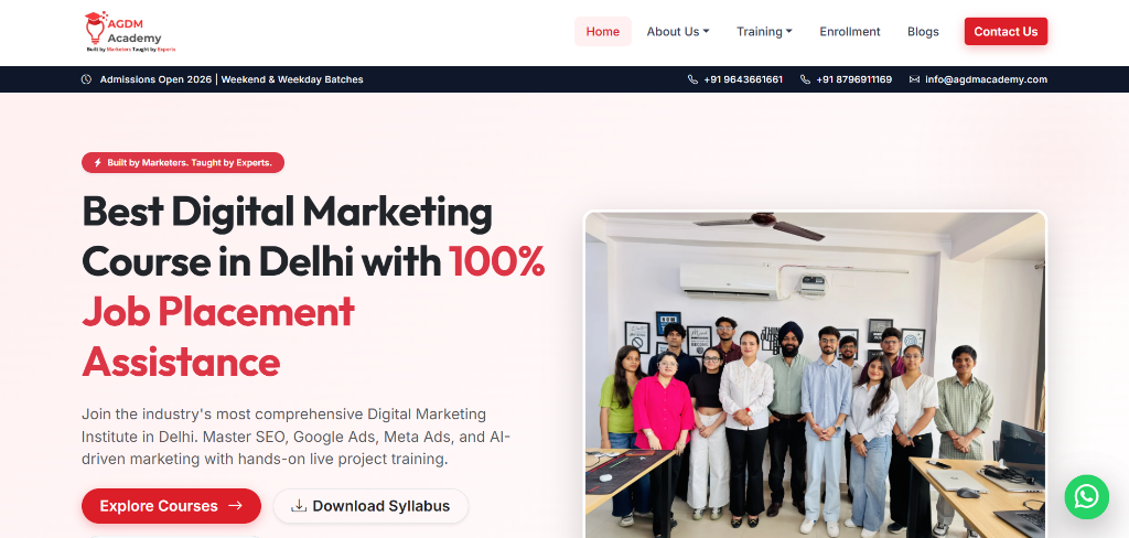 AGDM Academy Website Screenshot